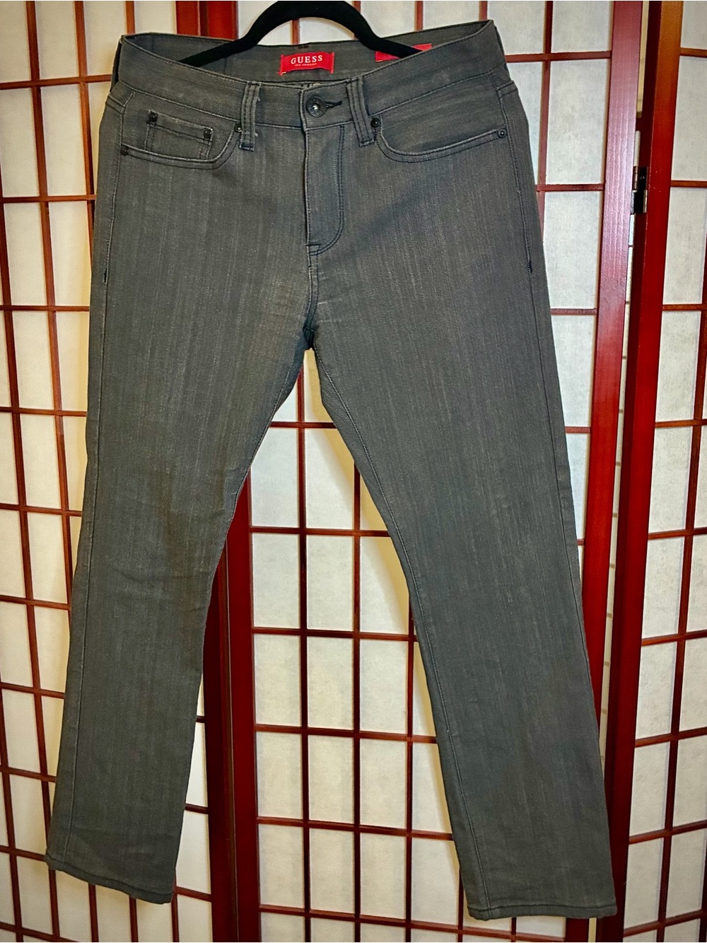 Guess Men's Charcoal Slim Straight Jeans 30x30